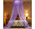 Ruffle Dome Ceiling Mosquito Net Princess Mesh Canopy Dust-proof Bedroom Decor-Pink - Pink