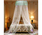 Ruffle Dome Ceiling Mosquito Net Princess Mesh Canopy Dust-proof Bedroom Decor-Green - Green