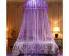 Ruffle Dome Ceiling Mosquito Net Princess Mesh Canopy Dust-proof Bedroom Decor-White - White