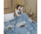 Skin-friendly Throw Blanket Wear Resistant Coral Fleece Extra Long Fuzzy Blanket for Home-F - F