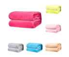 Polyester Soft Warm Solid Color Blanket Sleep Cover Rug for Home Bedroom Bedding-Dark Grey - Dark Grey