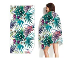 Super Soft Beach Towel Multifunctional Anti-fade Floral/Plant Print Washcloths for Summer-I - I