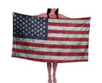 Spa Wrap Reusable Quick-drying American Flag Printing Daily Use Bathroom Towel Wrap Bath Sheet Dorm Supplies -D - D