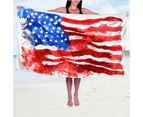 Spa Wrap Reusable Quick-drying American Flag Printing Daily Use Bathroom Towel Wrap Bath Sheet Dorm Supplies -C - C