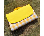 Beach Mat with Handle Portable Waterproof Moisture-proof Camping Hiking Fishing Outdoor Dining Mat Tote for Gift-Yellow - Yellow