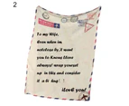 Message Letter Quilt 3D Digital Print Flannel Home Bed Sofa Decor Blanket Cover-2 - 2