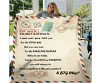 Message Letter Quilt 3D Digital Print Flannel Home Bed Sofa Decor Blanket Cover-4 - 4