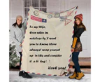Message Letter Quilt 3D Digital Print Flannel Home Bed Sofa Decor Blanket Cover-5 - 5