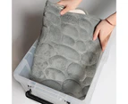 Floor Rugs Easy Clean Water Absorbent Solid Color Anti-slip Entrance Door Bath Mat for Home-Grey - Grey