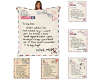 English Message Letter Print Soft Flannel Blanket Cover Sofa Bedroom Bedspread-5 - 5