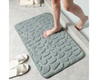 Floor Rugs Easy Clean Water Absorbent Solid Color Anti-slip Entrance Door Bath Mat for Home-Grey - Grey