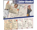 English Message Letter Print Soft Flannel Blanket Cover Sofa Bedroom Bedspread-3 - 3