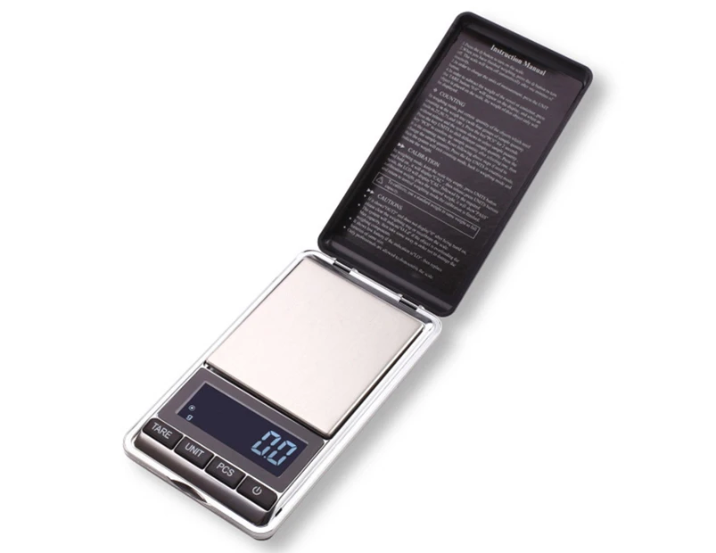 Portable Flip Electronic Weighing Scale Jewelry Tea Leaves Balance Weigher Tool-Silver 0.01~300g - Silver 0.01~300g