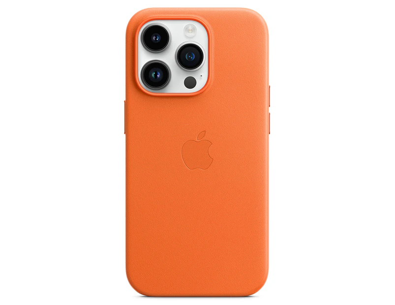 Apple iPhone 14 Pro Leather Case with MagSafe - Orange