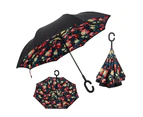 C Handle Windproof Inverted Folding Trendy Upside Down Double Layer Umbrella 6#