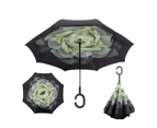 C Handle Windproof Inverted Folding Trendy Upside Down Double Layer Umbrella 2#