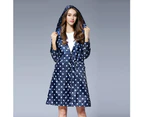 Fashion Cute Dots Raincoat Women Poncho Waterproof Rain Wear Outdoor Coat Jacket Coffee Dots