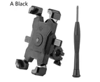 Bicycle Phone Mount Anti-loss Anti-theft Universal Adjustable One Key Lock Bike Phone Holder Cycling Equipment-Black