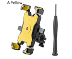 Bicycle Phone Mount Anti-loss Anti-theft Universal Adjustable One Key Lock Bike Phone Holder Cycling Equipment-Yellow
