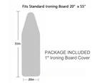 Youngshion Scorch Resistant Printed Ironing Board Cover Replacement Fits to 140 cm x 50 cm - Pink Feather