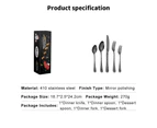 Youngshion 5 Pieces Stainless Steel Cutlery Set Deer Head Pattern - Black