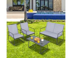 Costway 4PCS Patio Furniture Table Chair Set Outdoor Conversation Table Garden Balcony