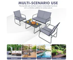 Costway 4PCS Patio Furniture Table Chair Set Outdoor Conversation Table Garden Balcony