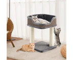 Costway Wood Cat Tree Cat Tower Plush Kitten Condo House Bed Sisal Scratching Posts 50cm Grey