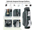 Costway 14 Dividers Golf Cart Bag Golf Travel Bag w/7 Zippered Pocket Cooler Bag Rain Hood