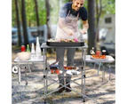 Costway Foldable Camping Table Outdoor Kitchen Portable Grilling Stand Folding BBQ Table Picnic Table