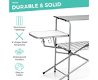 Costway Foldable Camping Table Outdoor Kitchen Portable Grilling Stand Folding BBQ Table Picnic Table