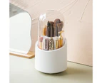Makeup Brush Holder Dust-proof Rotating Plastic Lipstick Eyebrow Pencil Brush Container Vanity Supplies -White