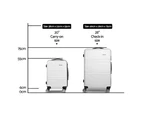 Wanderlite 2pc Luggage Trolley Set Suitcase Travel TSA Carry On Hard Case Lightweight White
