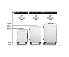 Wanderlite 3pc Luggage Trolley Set Suitcase Travel TSA Carry On Hard Case Lightweight White