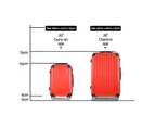 Wanderlite 2pc Luggage Trolley Travel Set Suitcase Carry On TSA Hard Case Lightweight Red