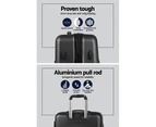 Wanderlite 3pc Luggage Trolley Set Suitcase Travel TSA Carry On Hard Case Lightweight Black