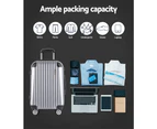 Wanderlite 3pc Luggage Trolley Travel Set Suitcase Carry On TSA Lock Hard Case Lightweight Silver