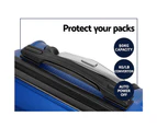 Wanderlite 3pc Luggage Trolley Set Suitcase Travel TSA Carry On Hard Case Lightweight Blue