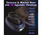 Penis Vibrating Ring Clitoris Stimulator G-Spot Sex Toys Silicone Vagina Massage Lock Fine Vibrators for Male Masturbation-Black