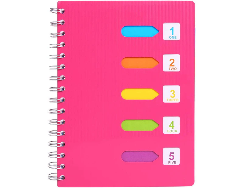 5 Subject Notebook,A5 Notebooks and Journals Spiral Bund,Wide Ruled