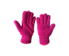 1 Pair Cleaning Gloves Ultra Soft Efficient Dust Removal Car Care Microfiber Coral Fleece Car Wash Gloves for Bathroom-Rose Red - Rose Red