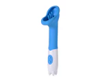 Vibrator Flexible Double Rod Silicone Adult Sex Toy for Women-Blue
