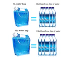 5L/10L Outdoor Camping Hiking Folding Water Bag Hydration Pack Storage Container-Blue 10L
