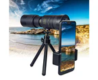 300x40mm Telephoto Zoom Outdoor Monocular Telescope Phone Holder Tripod Set-Black