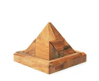 Triangle Pyramid wood 9 piece puzzle 3D hand made wooden Puzzles - mini size for kids, adults and travel