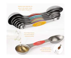 8-piece stainless steel magnetic double-headed measuring spoon with spatula seasoning measuring spoon