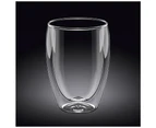 6 x Wilmax England 250ml Thermo Double Wall Glass Cup Water/Juice Drink Mug Clear