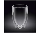 6 x Wilmax England 250ml Thermo Double Wall Glass Cup Water/Juice Drink Mug Clear