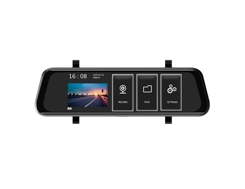 T1002 10 Inch Dual Lens Touch Screen Multifunctional Streaming Media Dash Cam Car DVR for Auto-Black 2