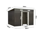 Livsip Garden Shed Outdoor Storage Sheds 2.38x1.31M Workshop Cabin Metal House